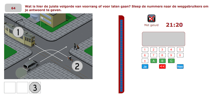 Nieuwe sleepvraag theorie-examen voorbeeld